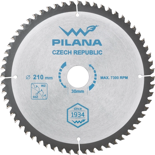 Tarcza pilarska PILANA 210 mm, 60 zębów, WZ do drewna
