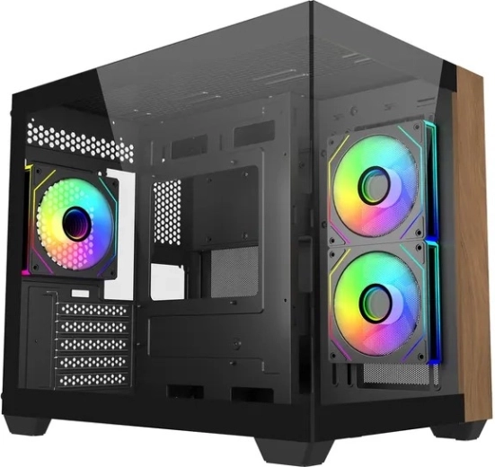 Elite 481 Wood obudowa PC mATX z panoramicznym szkłem 270°