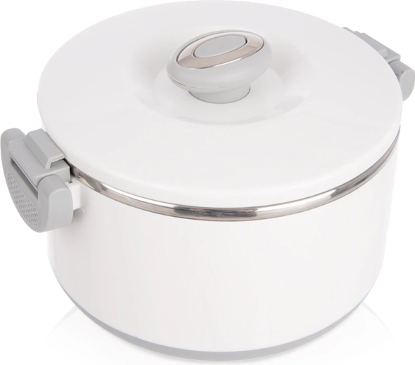 Termiczna misa obiadowa ze stali nierdzewnej 1,6 l biała