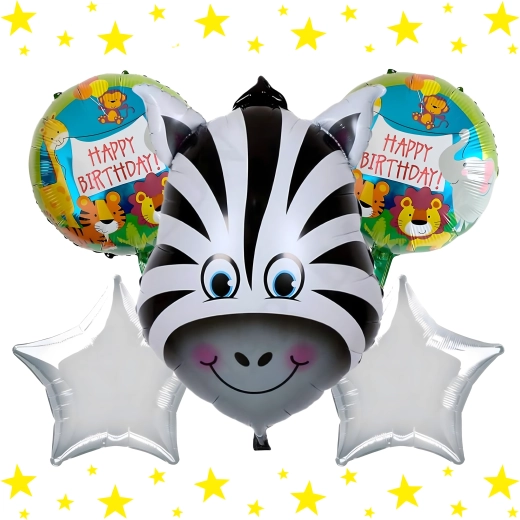 Zestaw urodzinowych balonów żyrafa, zwierzątka na przyjęcie, 5 szt.