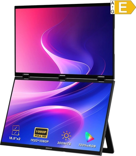 Zeuslap Z18W przenośny podwójny monitor 2× 18,5" Full HD