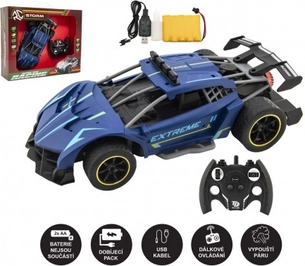 RC auto sportowe z efektem pary, niebieskie, 2,4 GHz