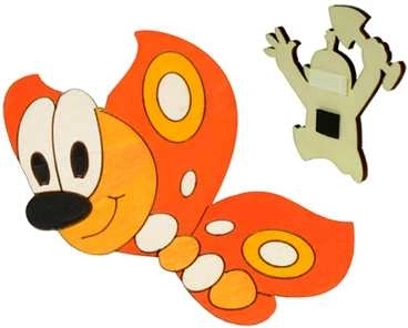 Drewniana ozdobna magnes motyl