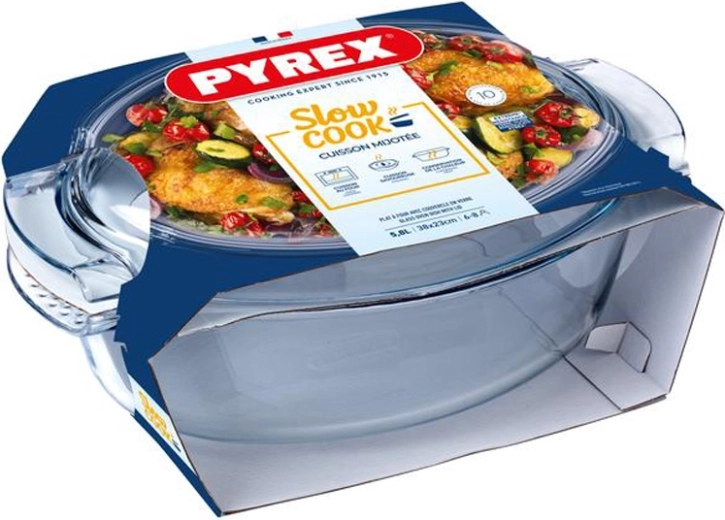 Owalne naczynie żaroodporne z pokrywą PYREX 5,8 l – szklane