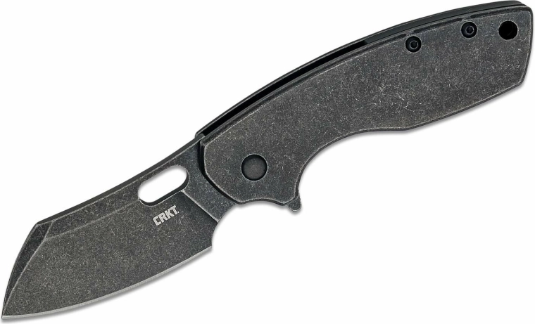 CRKT Pilar Large Black nóż składany 6,8 cm, Black Stonewash, całometalowy