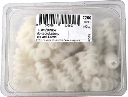 Plastowy kołek do płyt gipsowo-kartonowych, 50 szt.