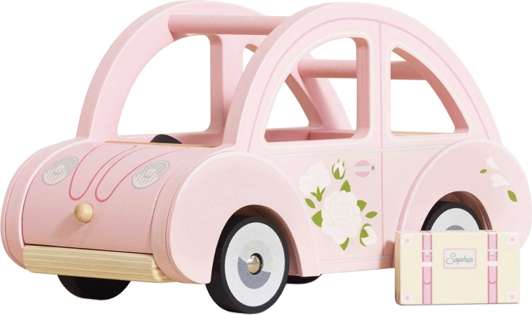 Drewniane retro autko Sophie w kolorze różowym Le Toy Van