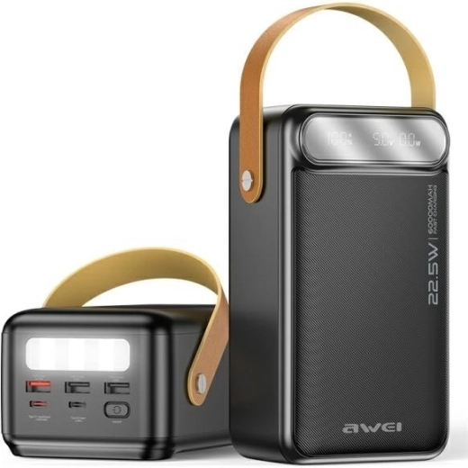 Powerbank AWEI 60 000 mAh 22,5 W czarny