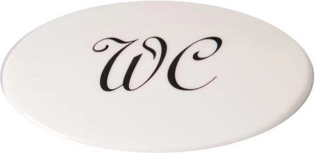 Tabliczka na drzwi WC do zestawu, biały plastik
