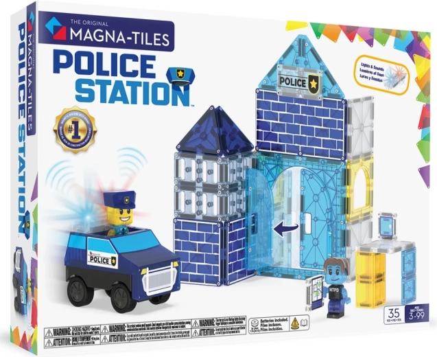 Magna-Tiles magnetyczne klocki konstrukcyjne Posterunek Policji (35 elementów)