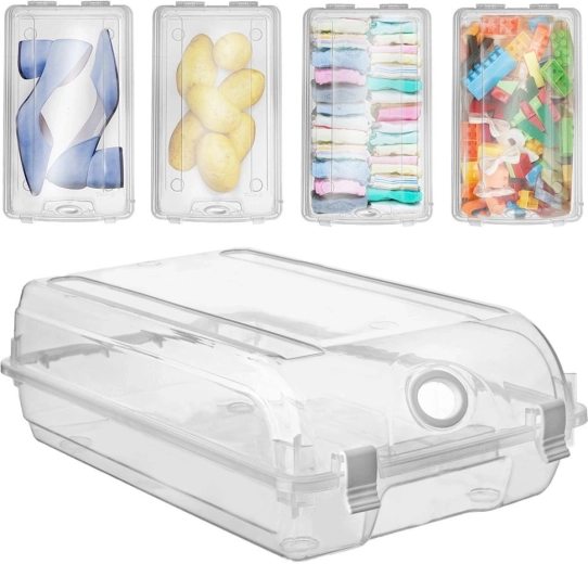 Zamykane przezroczyste pudełko na buty 33 × 19 × 10 cm