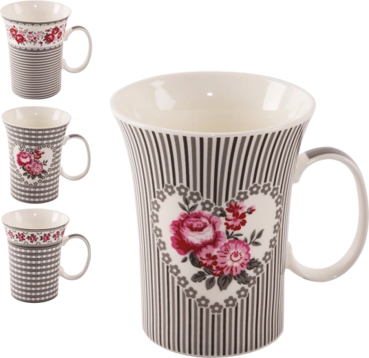 Porcelanowy kubek Rose 0,36 l mix