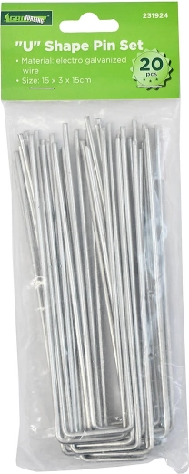 Kotwa U do agrotkaniny 15 × 3 × 15 cm, ocynk (20 szt.)