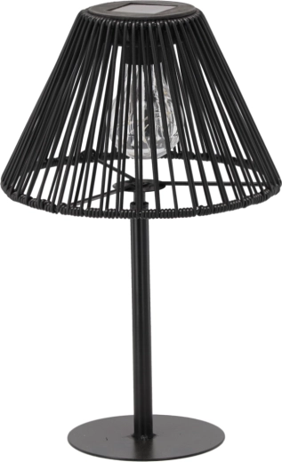 Solarna lampa stołowa z metalu, czarna, 33 cm LED
