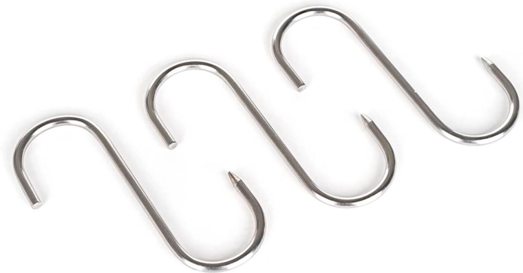Hak do wędzarni nierdzewny AKCENT 14 × 8,9 cm, średnica 5,5 mm (3 szt.)