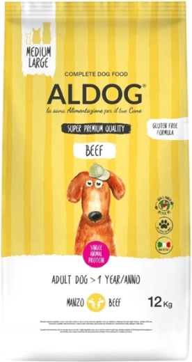 Aldog wołowe granulki dla dorosłych psów ras średnich i dużych 12 kg
