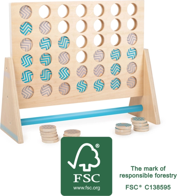 Drewniana gra Cztery w rzędzie XXL