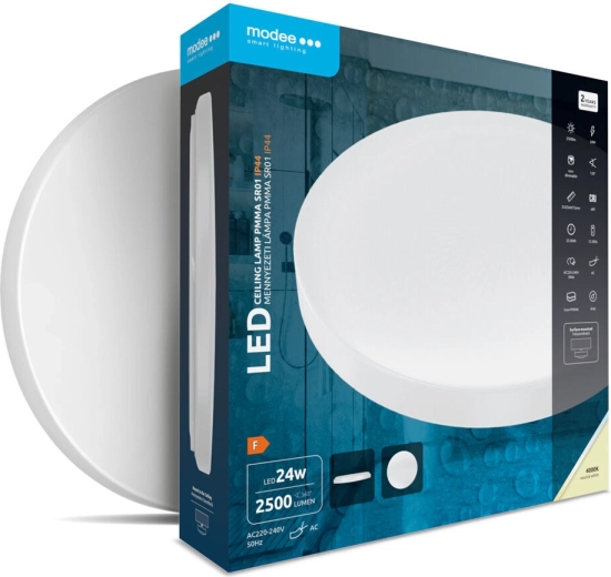Modee okrągła sufitowa lampa LED PMMA 24 W 4000 K IP44