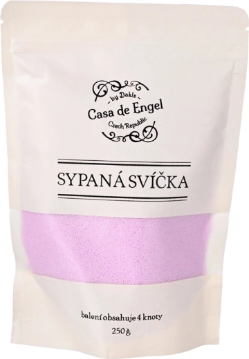 Fioletowy wosk sypki do świec 250 g + 4 knoty