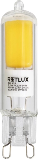 Żarówka LED RETLUX G9 2,2 W, ciepła biel
