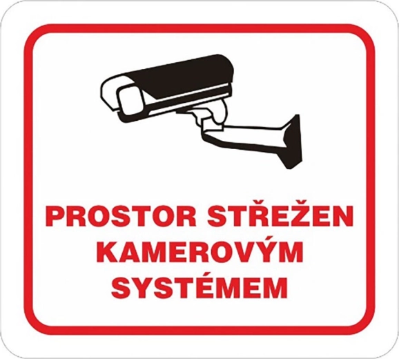 Naklejka Obszar monitorowany systemem kamer 100 × 90 mm