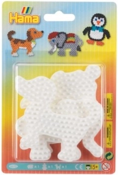 Podstawki do koralików do prasowania Hama - Słoń, Pingwin i Piesek