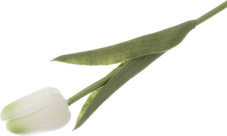 Tulipan z plastu (UH) biało-żółty 33 cm