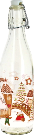 Szklana butelka z zamknięciem patentowym 540 ml Piernikowa wioska