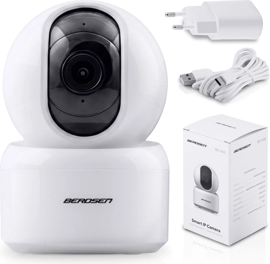 Obrotowa kamera IP Wi‑Fi Berdsen 3 Mpx do monitoringu domowego i jako elektroniczna niania