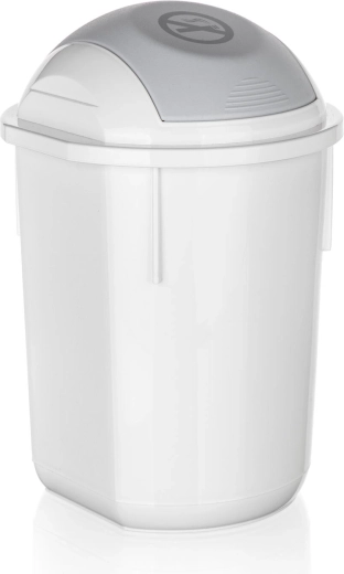 Kosz na śmieci z uchylną pokrywą 4 l, biały