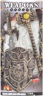 Rycerski zestaw z mieczem, tarczą i maczugą dla dzieci