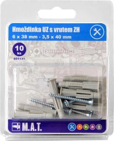 Kołek wiązałkowy z kołnierzem 6 mm ze śrubą (zestaw 10 szt.)