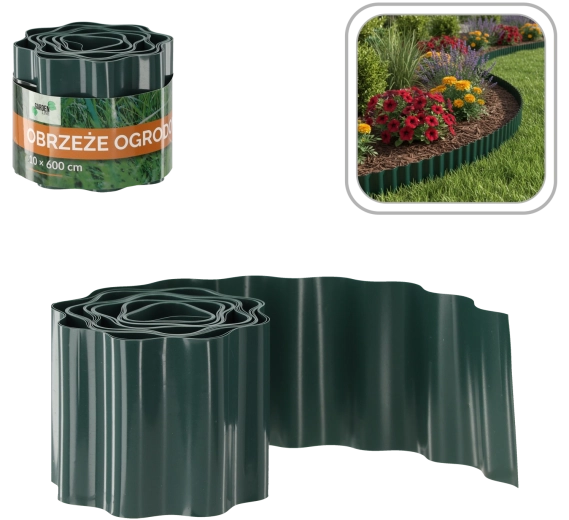 Obrzeże ogrodowe 10 × 600 cm zielone