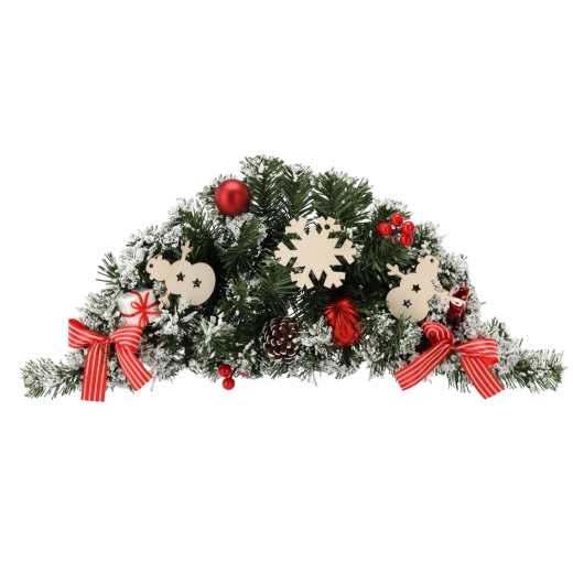 Wiszący wieniec bożonarodzeniowy 60 cm biało‑czerwony