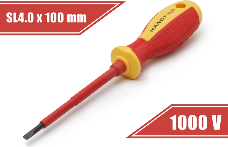 Izolowany płaski śrubokręt 0,8 × 4 × 100 mm do 1000 V