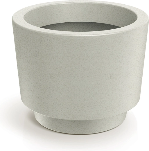 Donica Splito Round 40 cm – piaskowa donica z tworzywa z podstawką