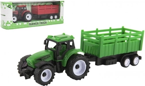 Plastowy traktor z odłączaną przyczepą 21 cm na wolny bieg, 2 kolory