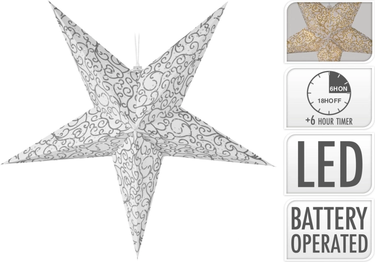 Składana świetlna gwiazda 60 cm z LED i timerem
