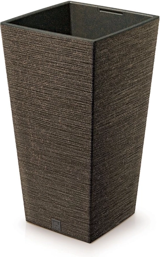 Doniczka Furu Square Eco Wood z wkładem 26,5 cm – kawowa
