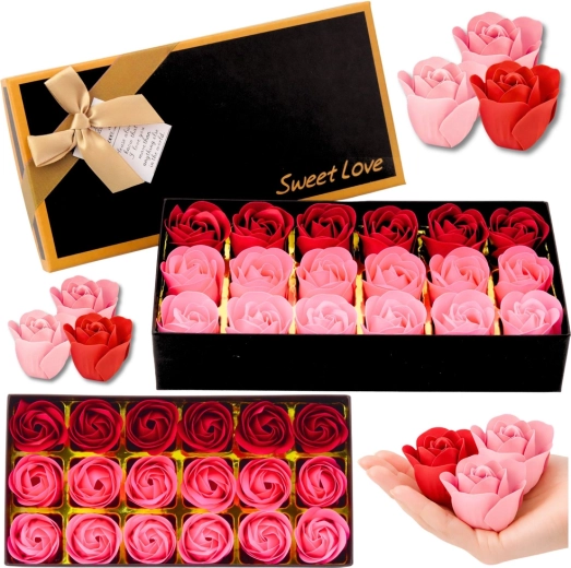 Prezentowy flower box z pachnącymi różami, różowe i czerwone – 18 szt.