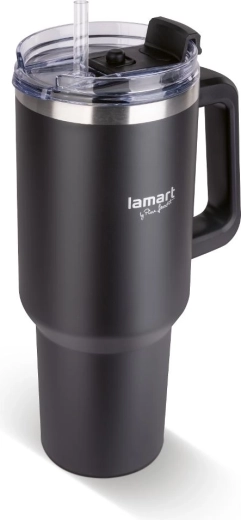 Kubek termiczny Lamart Huge czarny 0,9 l