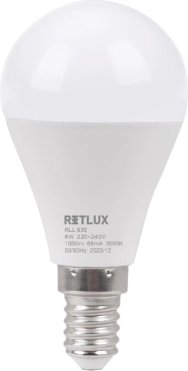 Żarówka LED Retlux mini globe E14 8 W, ciepła biel