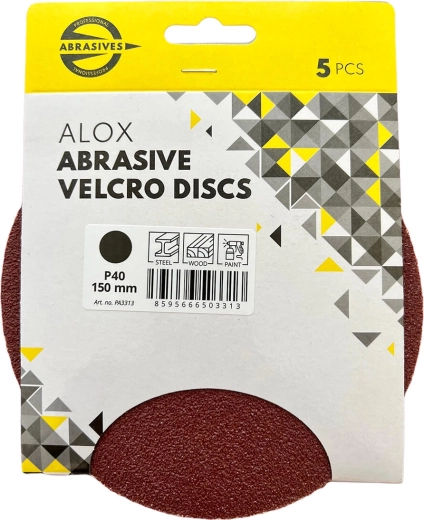 Wykroje ścierne 150 mm, ziarnistość 120, z rzepem (5 szt.)