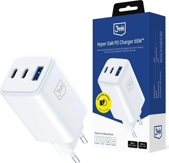 Ładowarka 3mk Hyper GaN 65 W biała