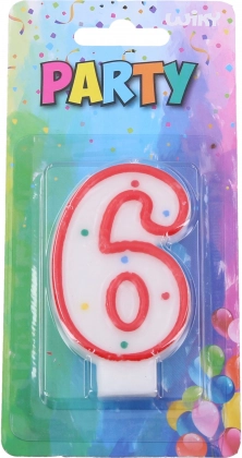 Świeczka urodzinowa na tort – cyfra 6