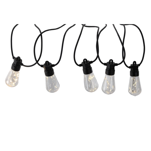 Ogrodowy łańcuch świetlny 20 m, 20 LED, ciepła biel, IP44, 12 V z uchwytami
