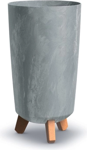 doniczka slim z efektem betonu 19,5 cm, szara