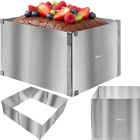 Ruhhy regulowany prostokątny rant cukierniczy ze stali nierdzewnej 15 cm