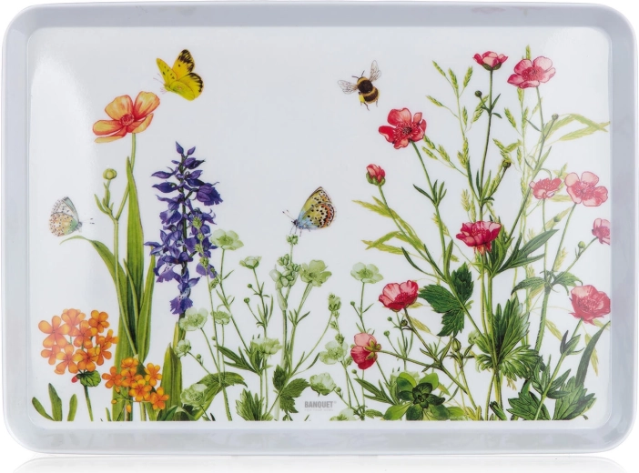 Taca melaminowa MEADOW 30 × 21,5 cm, biała