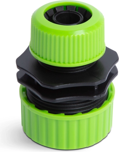Plastikowy adapter do węża ogrodowego 1/2" do 3/4" zielony/czarny
